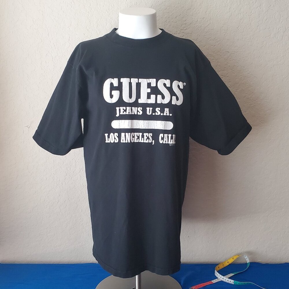 VTG Guess by Georges Marciano Black puffy Logo Tshirt